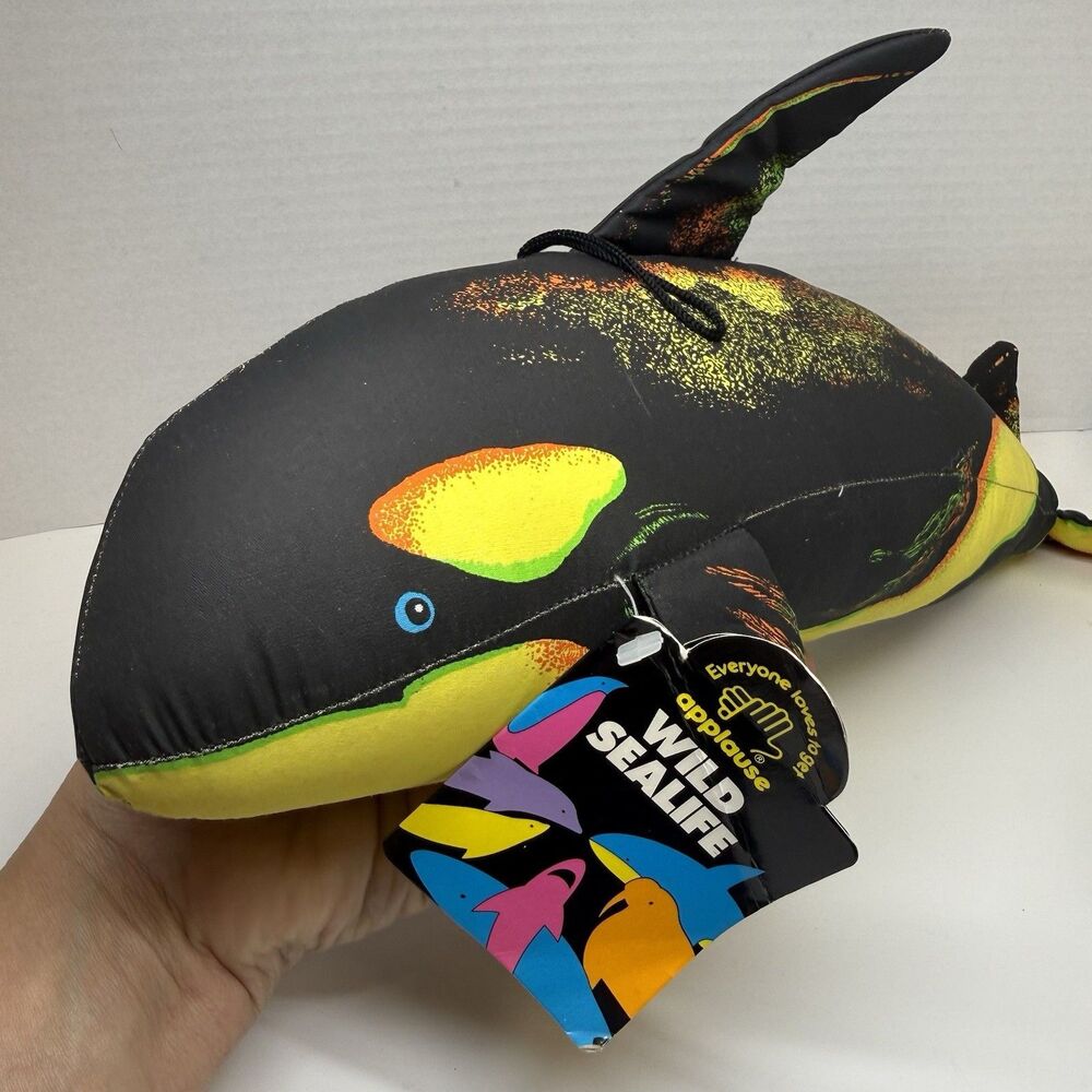 Vintage Applause Wild Sealife Fanciful Orca Whale Plush Stuff Animal 15” New